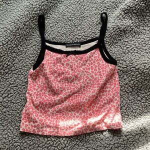 Brandy Melville pink leopard print tank